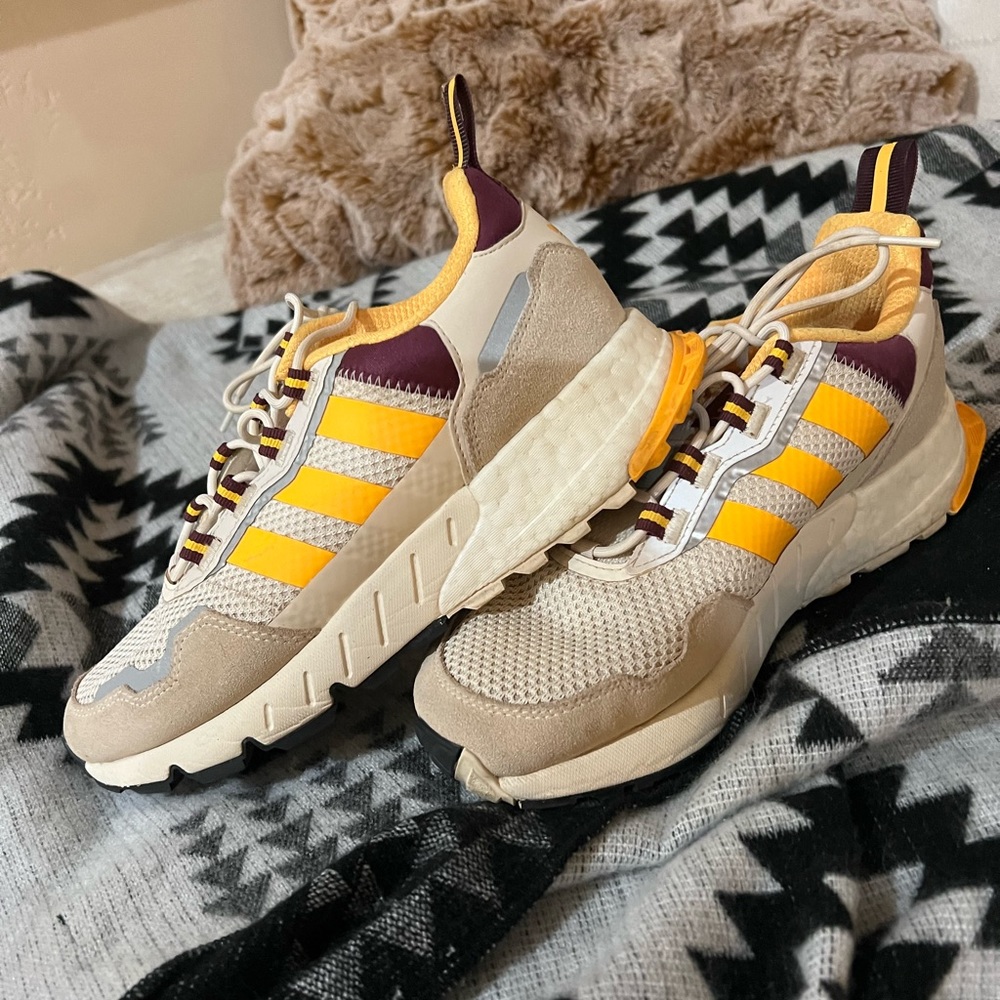 Adidas Womens X3 Burgundy / Yellow / White 8